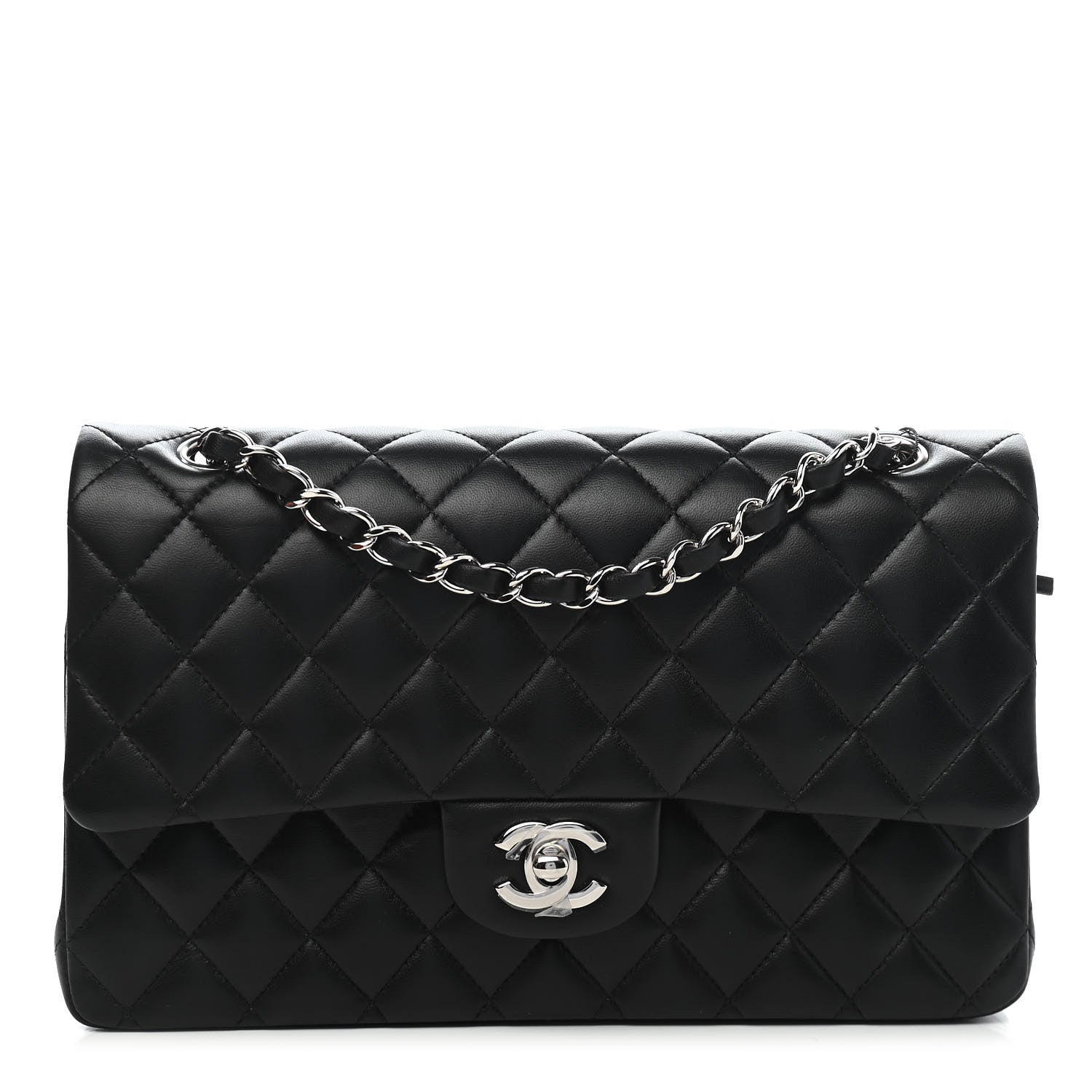 Chanel Lambskin Quilted Medium Double Flap Black 1 of 8