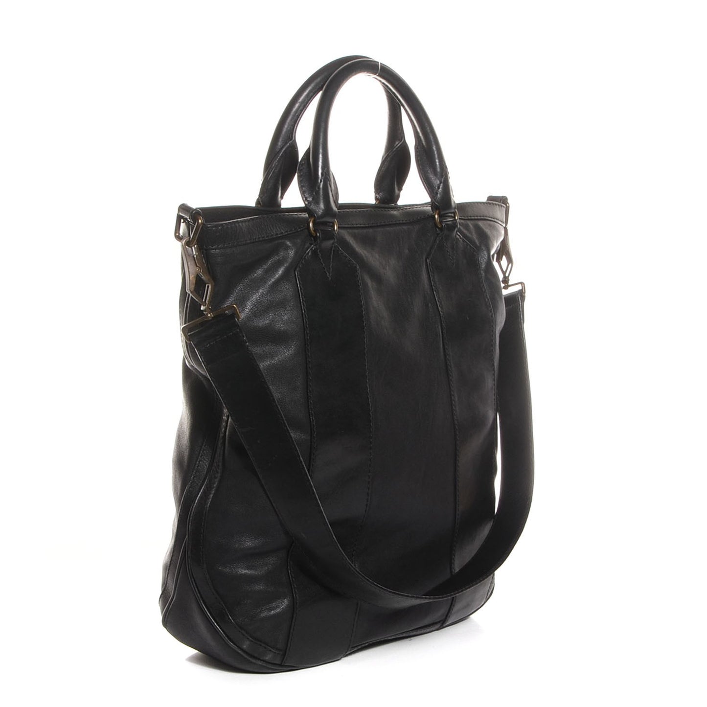 Vintage Washed Sheepskin Medium Bonington Tote Black