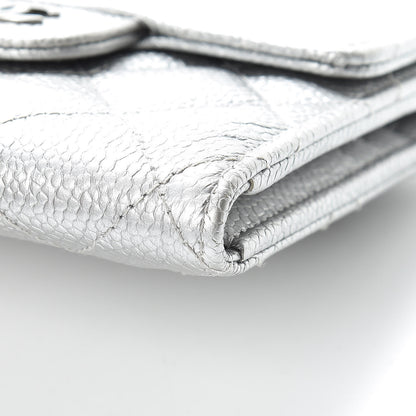 Chanel Metallic Caviar Quilted Compact Flap Wallet Silver 10 of 11
