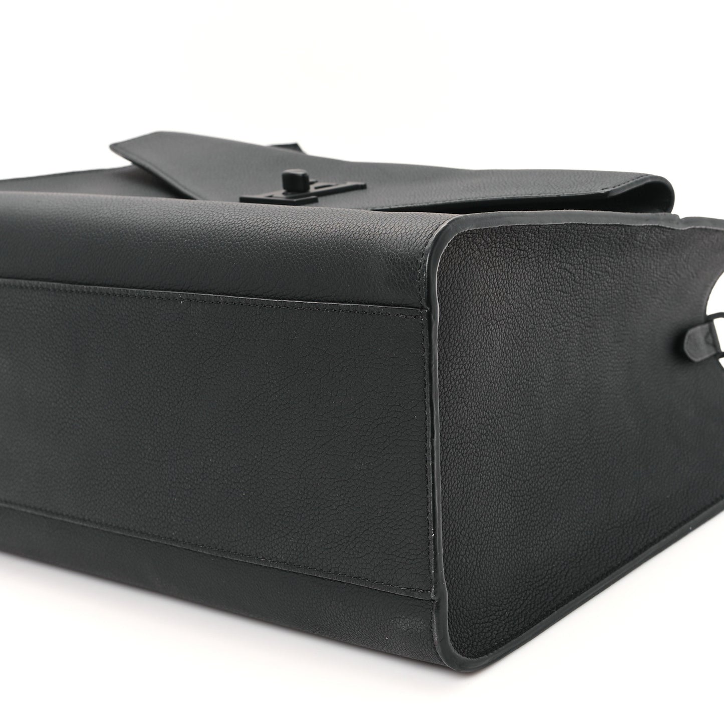 Soft Calfskin Lockme Tote MM Black