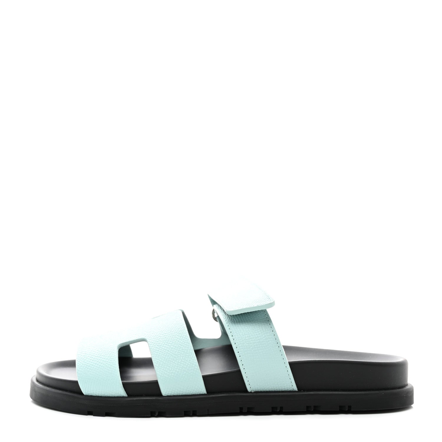 Hermes Epsom Womens Chypre Sandals 37 Bleu Cristaux 1 of 9
