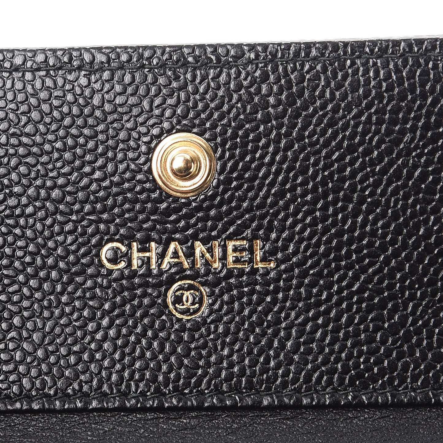 Caviar Chevron Quilted Boy Compact Wallet Black