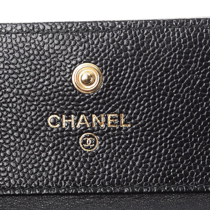 Chanel Caviar Chevron Quilted Boy Compact Wallet Black 6 of 9