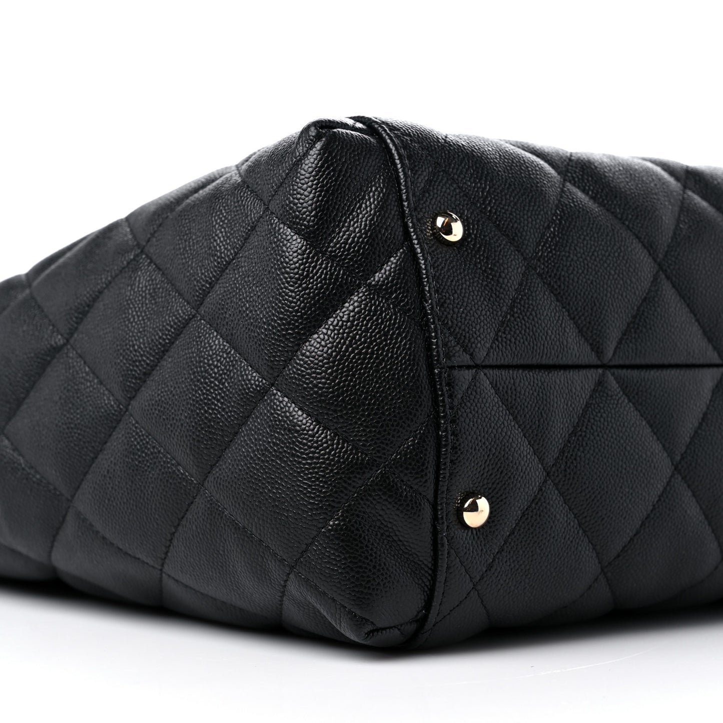 Caviar Quilted Large Shopping Tote Black