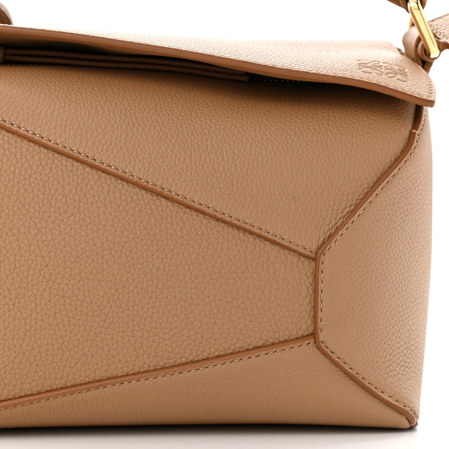 Loewe Grained Calfskin Small Puzzle Edge Bag Toffee 7 of 9
