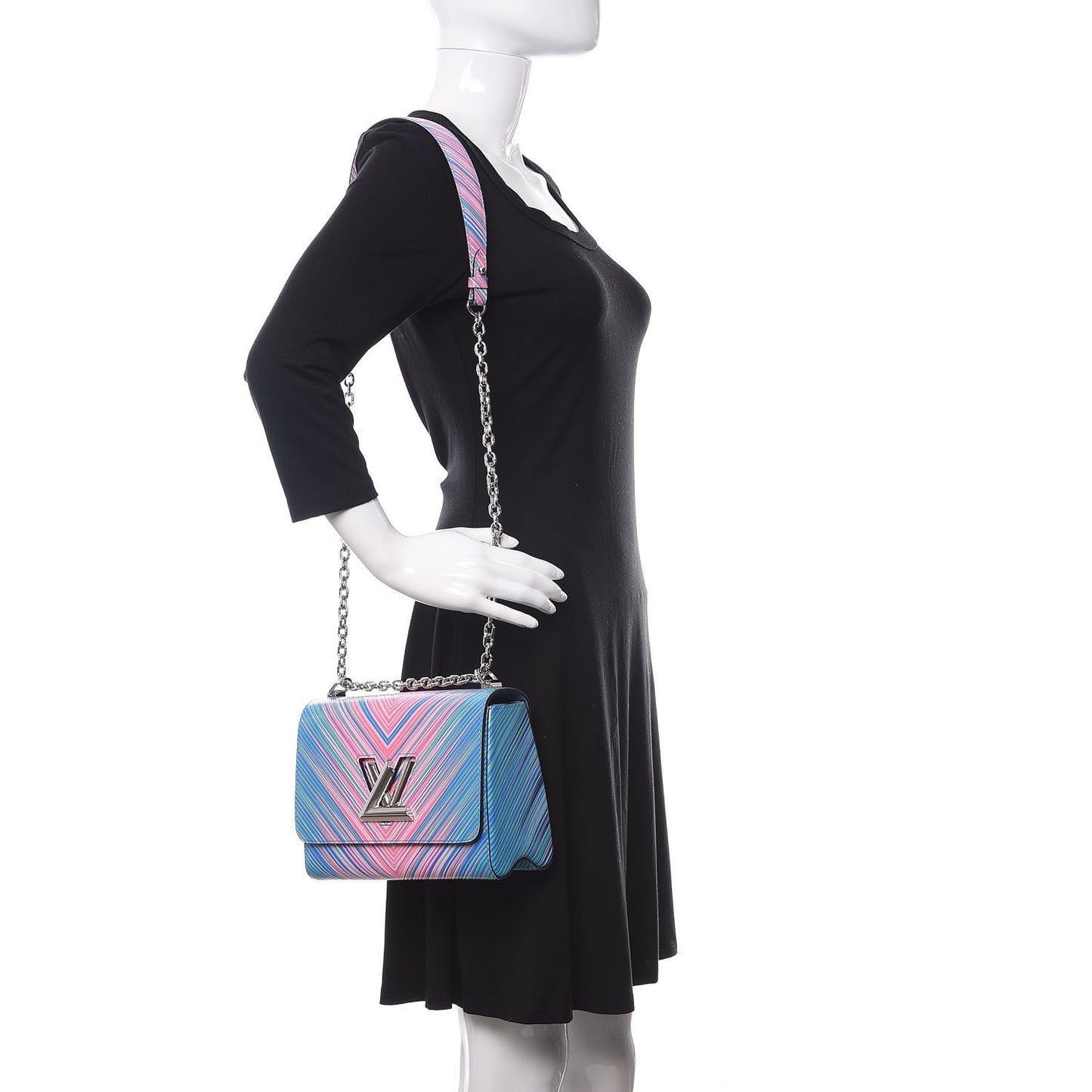 Epi Tropical Twist Shoulder Bag MM Blue Rose