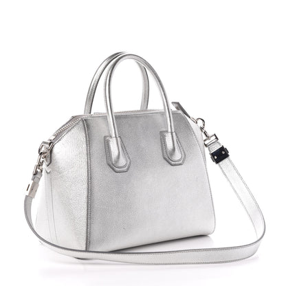 Givenchy Metallic Sugar Goatskin Small Antigona Silver 3 of 8