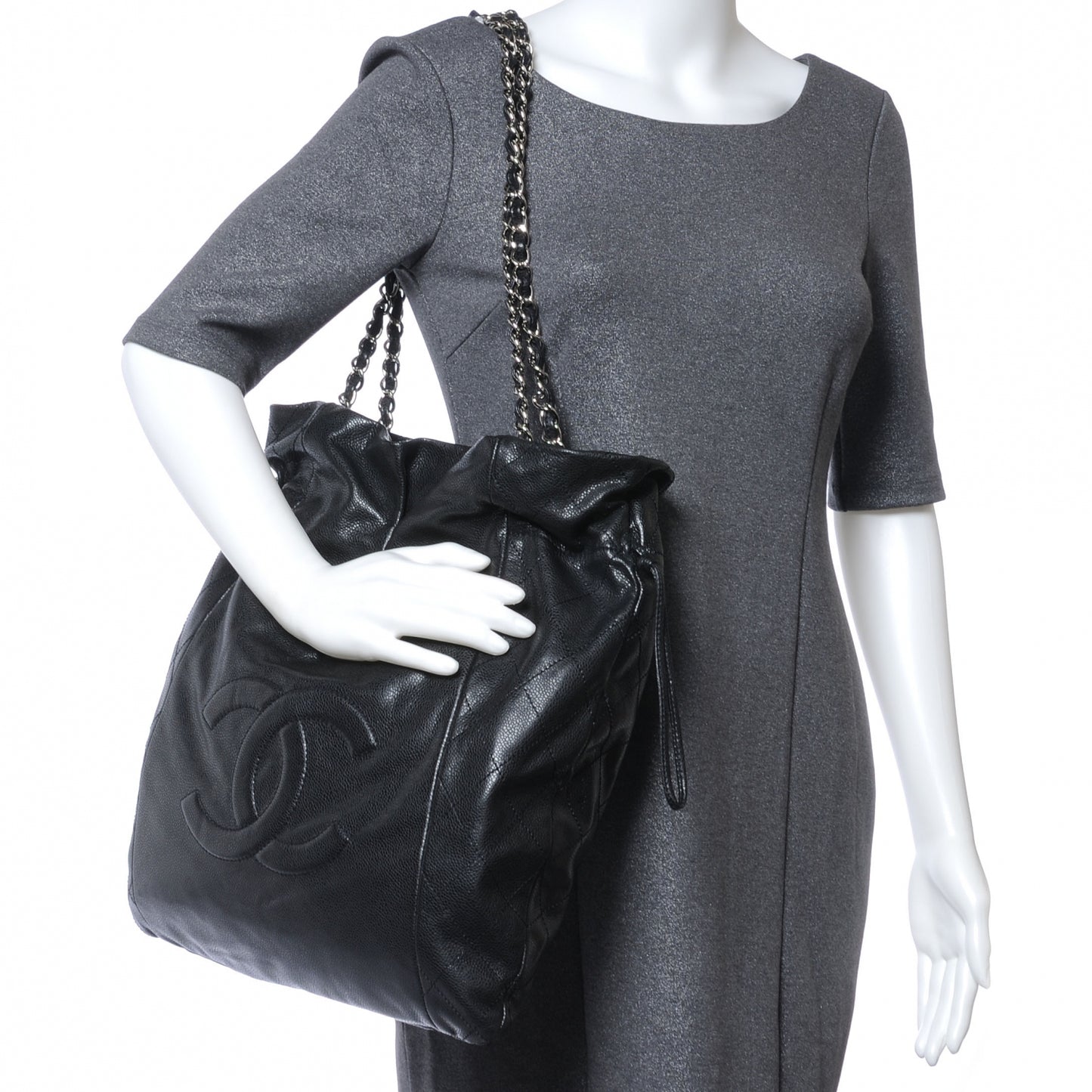 Caviar 31 Drawstring Tote Black