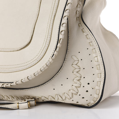 Chloe Calfskin Large Perforated Marcie Satchel Porcelain 10 of 13