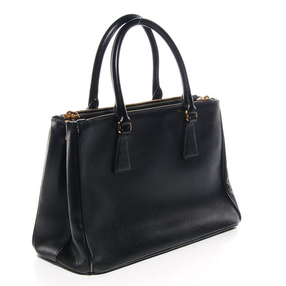 Prada Saffiano Lux Small Double Zip Tote Nero Black 3 of 11