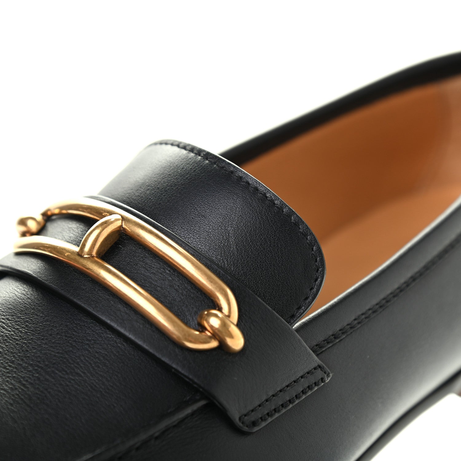 Hermes Calfskin Womens Colette Loafers 37 Black 10 of 10