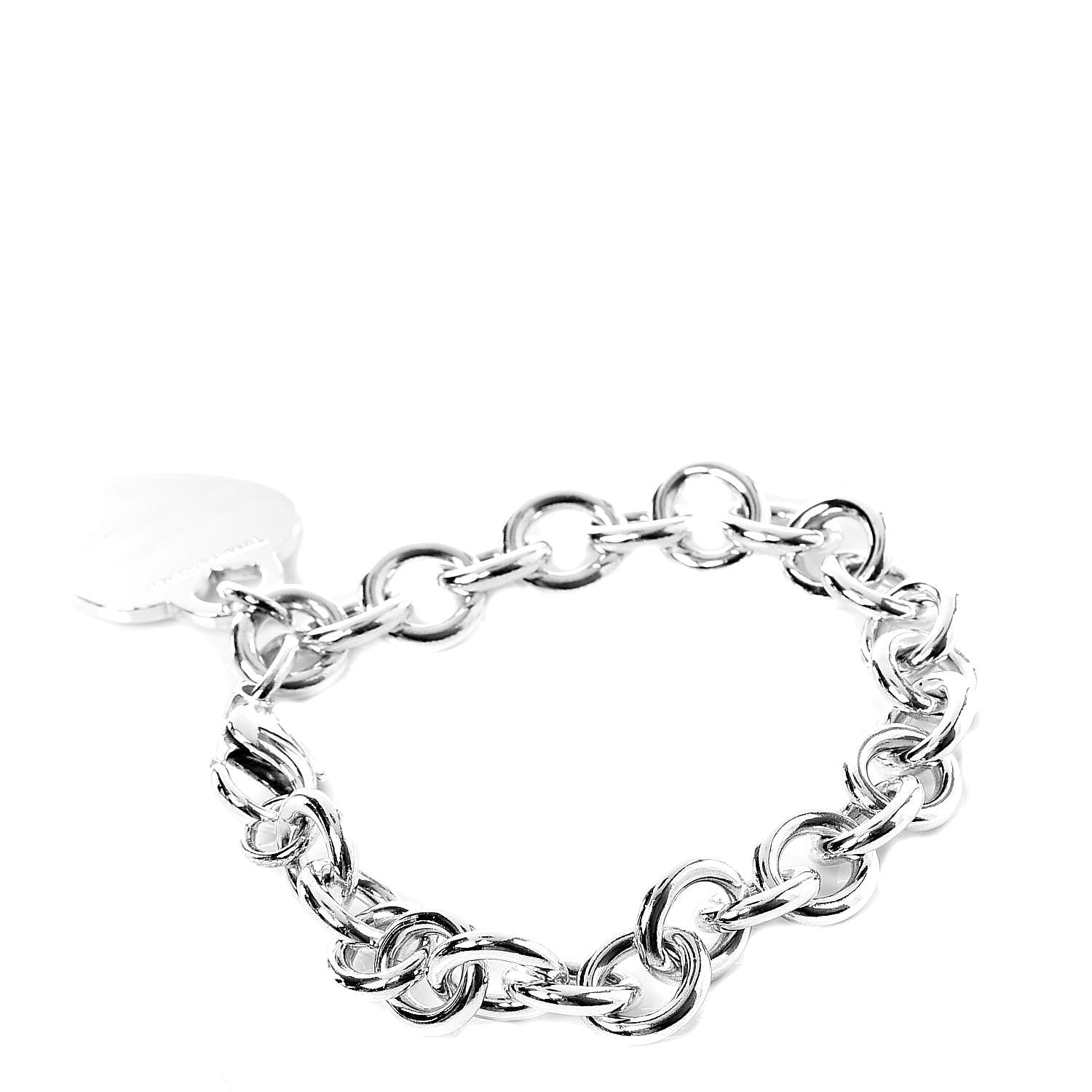Tiffany Sterling Silver Heart Tag Charm Bracelet 3 of 4