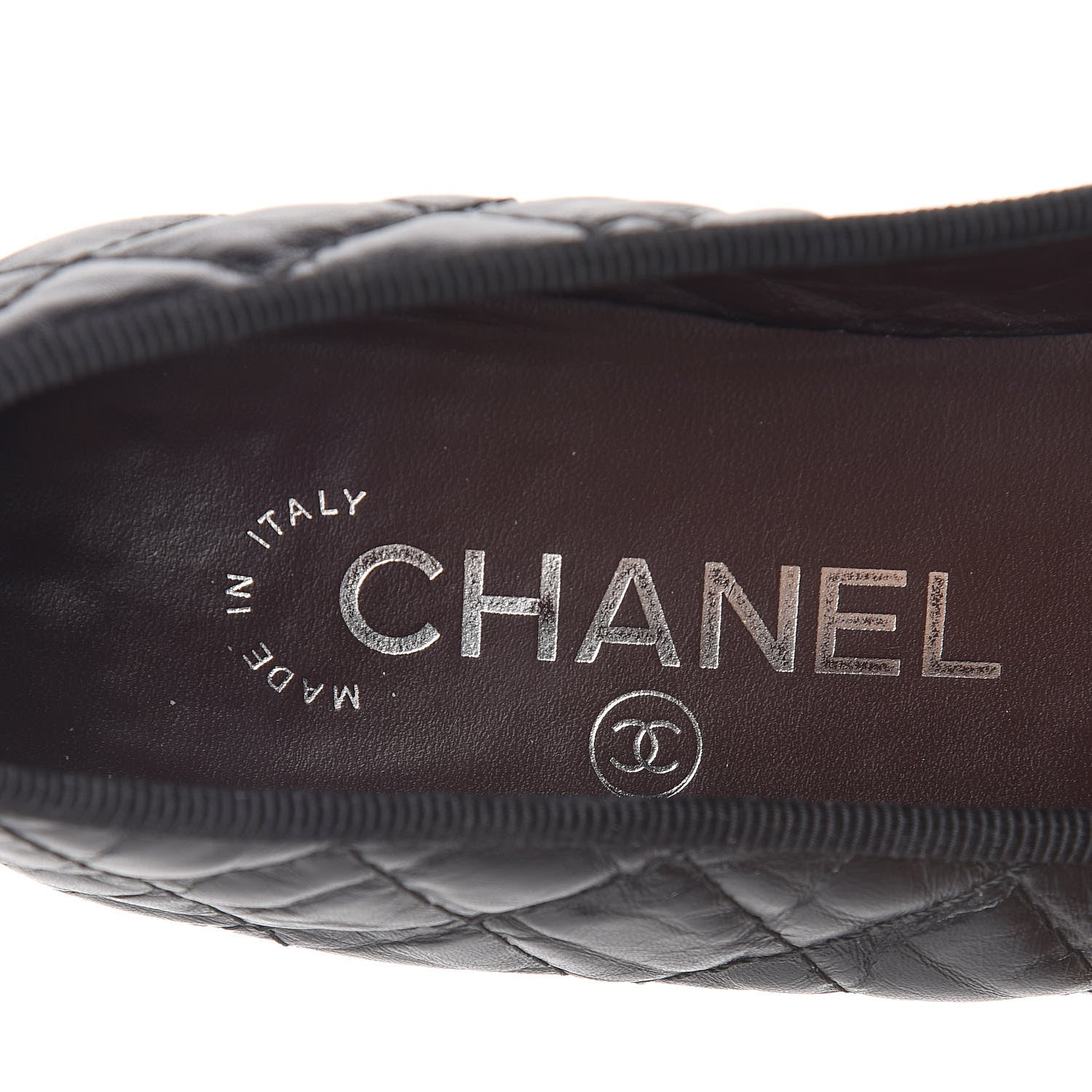 Chanel Aged Calfskin Quilted Cap Toe Ballerina Flats 36 Black 9 of 11