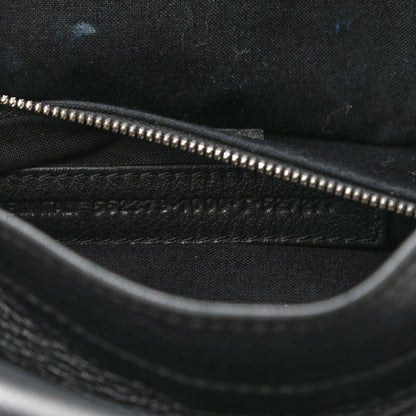 Balenciaga Smooth Calfskin Logo Small Everyday Backpack Black White 7 of 10