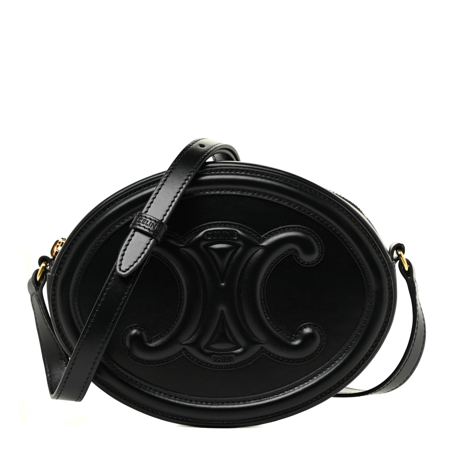 Smooth Calfskin Cuir Triomphe Oval Bag Black