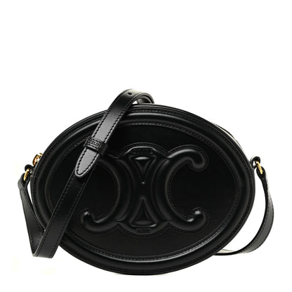 Celine Smooth Calfskin Cuir Triomphe Oval Bag Black 1 of 11