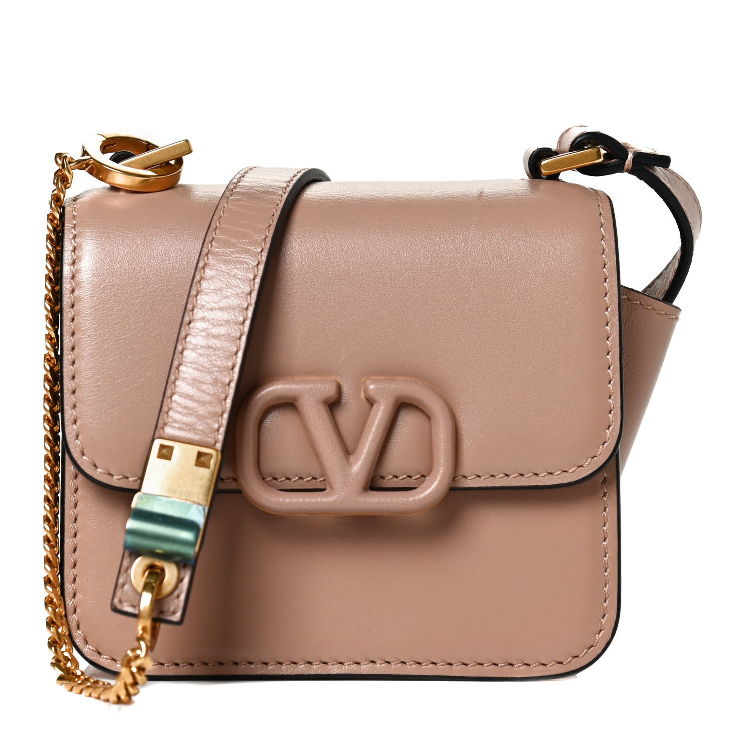 Valentino Garavani Smooth Calfskin Micro VSling Shoulder Bag Rose Cannelle 1 of 10