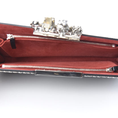 Alexander McQueen Calfskin Studded Knuckle Flat Clutch Black Silver 5 of 8