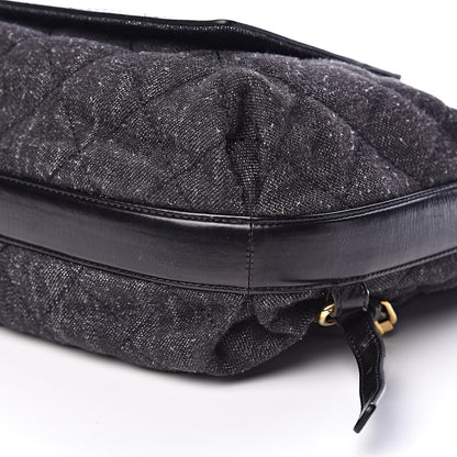 Chanel Denim Calfskin Quilted Backpack Dark Grey Black 6 of 11