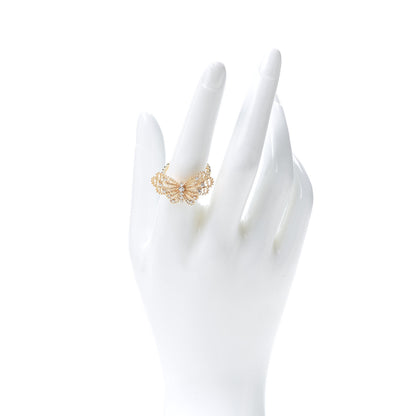 Gucci 18K Yellow Gold Diamond Butterfly Ring 56 7.5 2 of 5