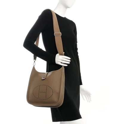 Hermes Taurillon Clemence Evelyne III PM Etoupe 2 of 7