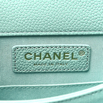 Chanel Caviar Quilted North South Boy Flap Light Blue 6 of 10