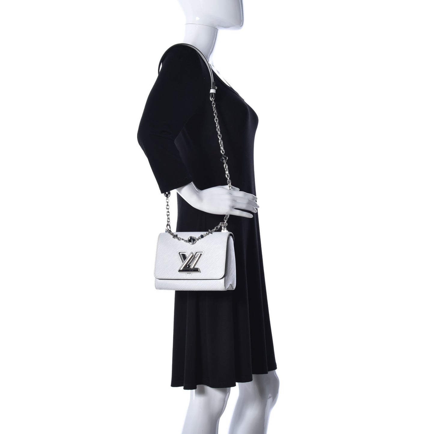 Epi Flower Jewels Twist Shoulder Bag PM White