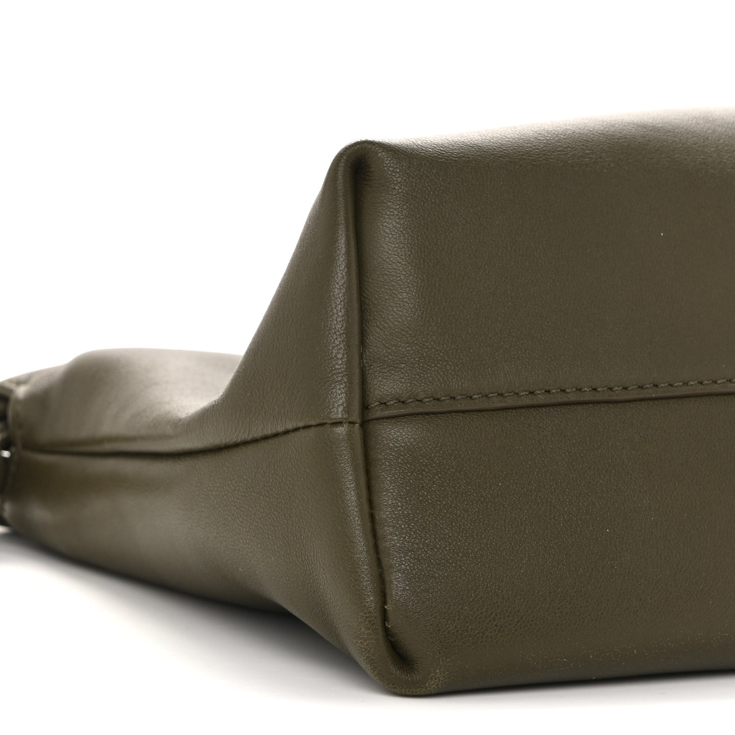 Mellow Nappa Medium Donut Chain Flamenco Knot Clutch Dark Khaki