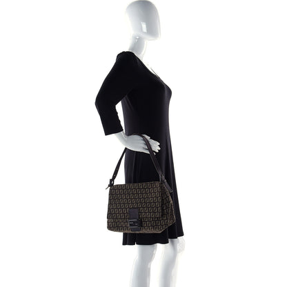 Fendi Zucchino Vitello Mama Baguette Testa di Moro Beige 7 of 26
