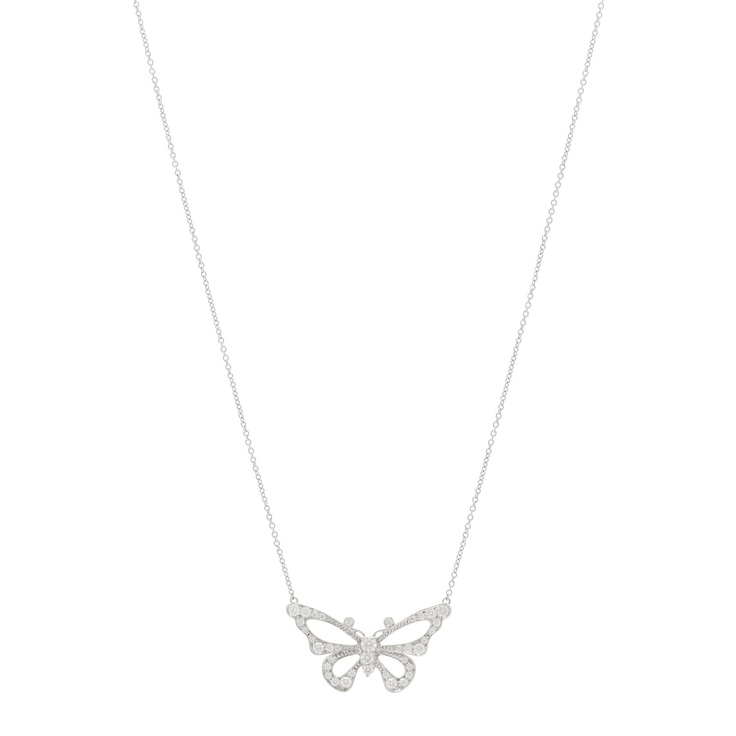 Platinum Diamond .45ctw Enchant Butterfly Necklace