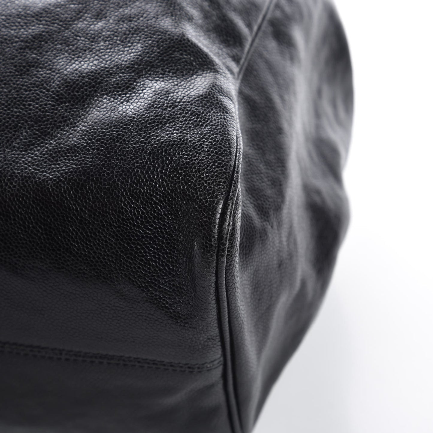 Glazed Caviar Large Pocket In The City Tote Black