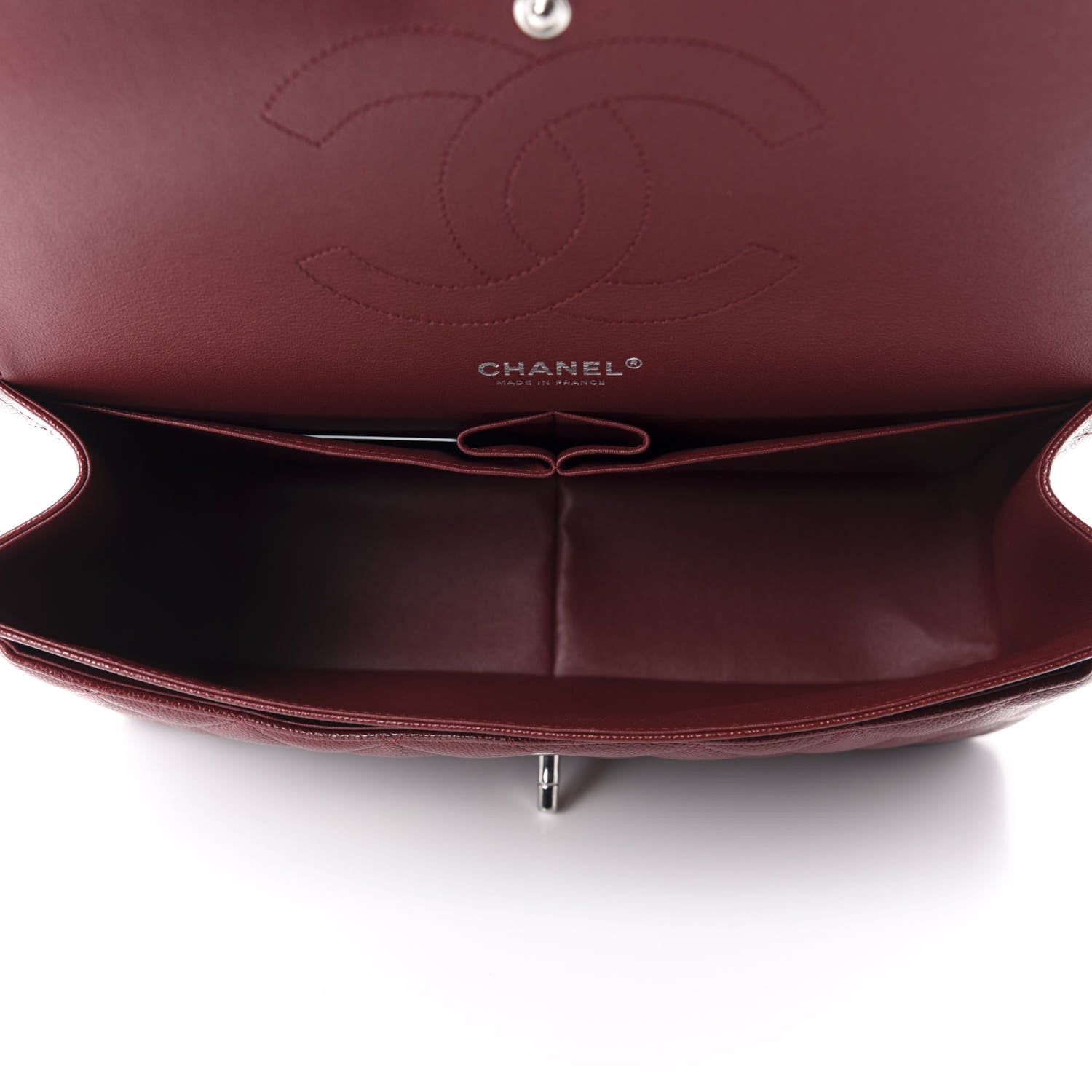 Chanel Caviar Quilted Jumbo Double Flap Dark Red 5 of 10