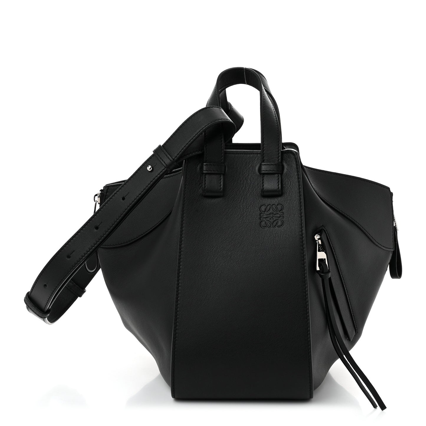 Calfskin Small Hammock Shoulder Bag Black