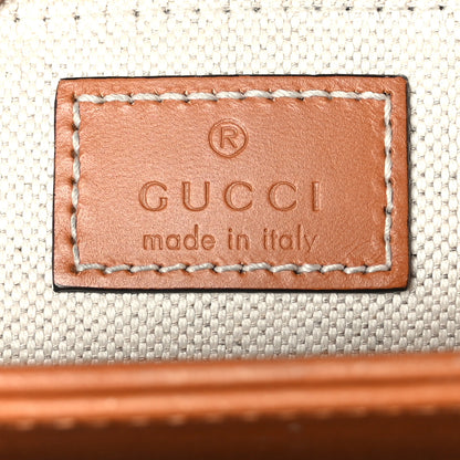 Gucci X DANS LE VERT Textured Dollar Calfskin Horsebit 1955 Shoulder Bag Dusty Azure Harness Brown Mystic White 6 of 12