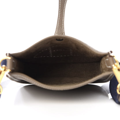 Hermes Taurillon Clemence Amazone Evelyne TPM Etoupe Bleu Indigo 4 of 9