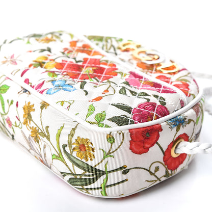 Gucci Canvas Flora Floral Trapuntata Mini Zumi Dome Shoulder Bag White 8 of 9