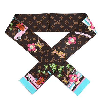 Louis Vuitton Silk Monogram 2021 Hollywood Christmas Animation Bandeau Marron 1 of 3