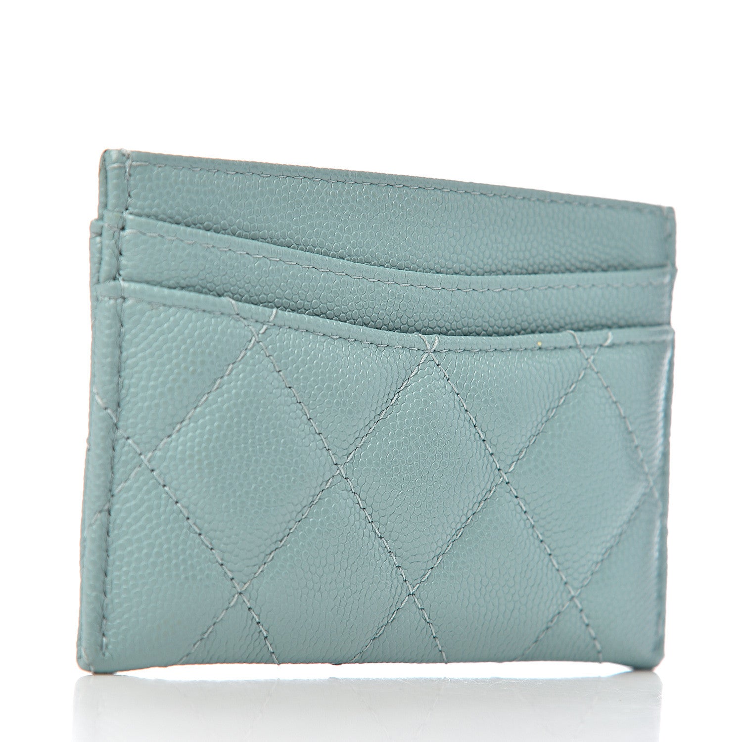 Chanel Caviar Quilted Card Holder Light Blue 3 of 9