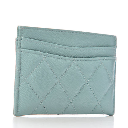 Chanel Caviar Quilted Card Holder Light Blue 3 of 9