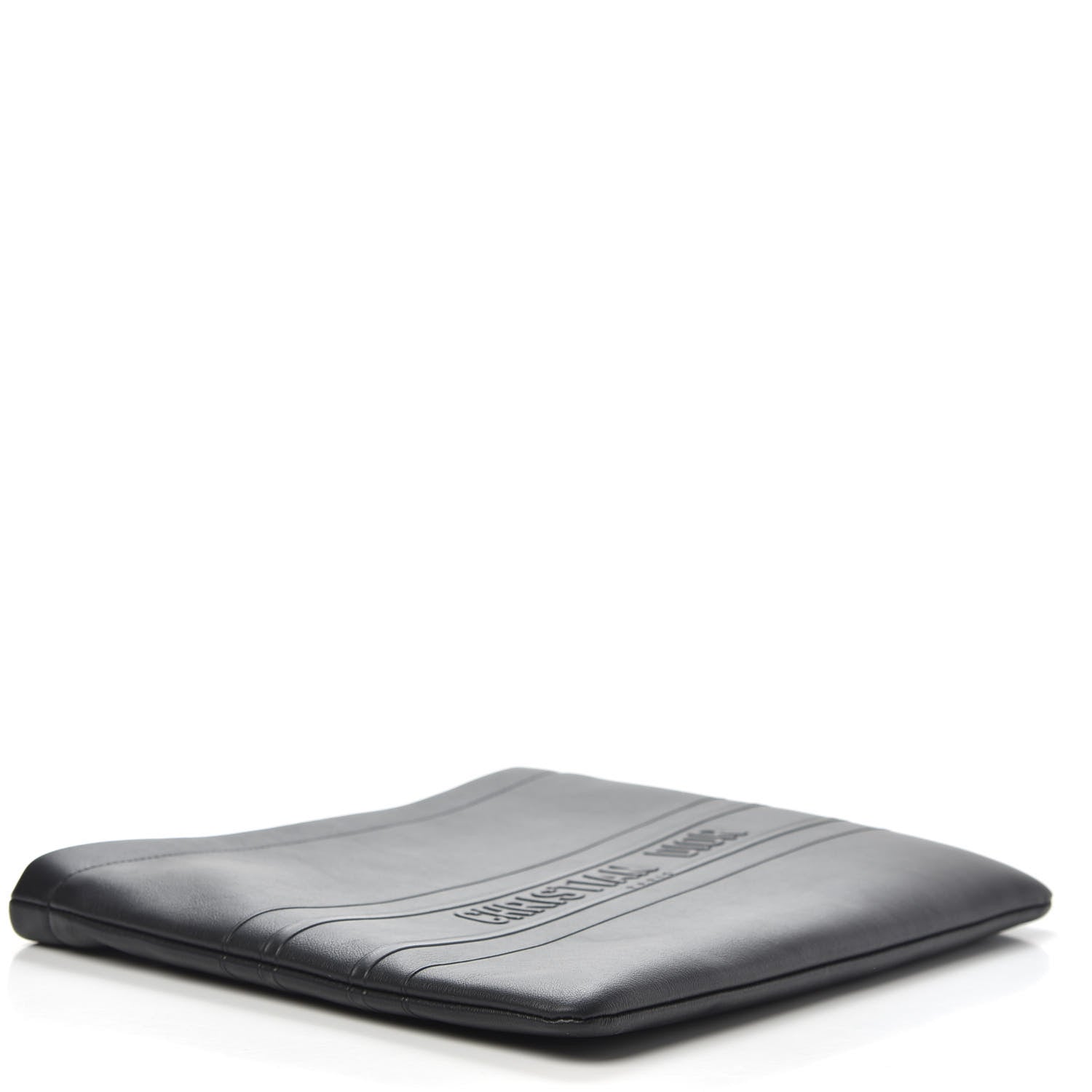 Christian Dior Calfskin Embossed Logo Zip Clutch Black 4 of 7