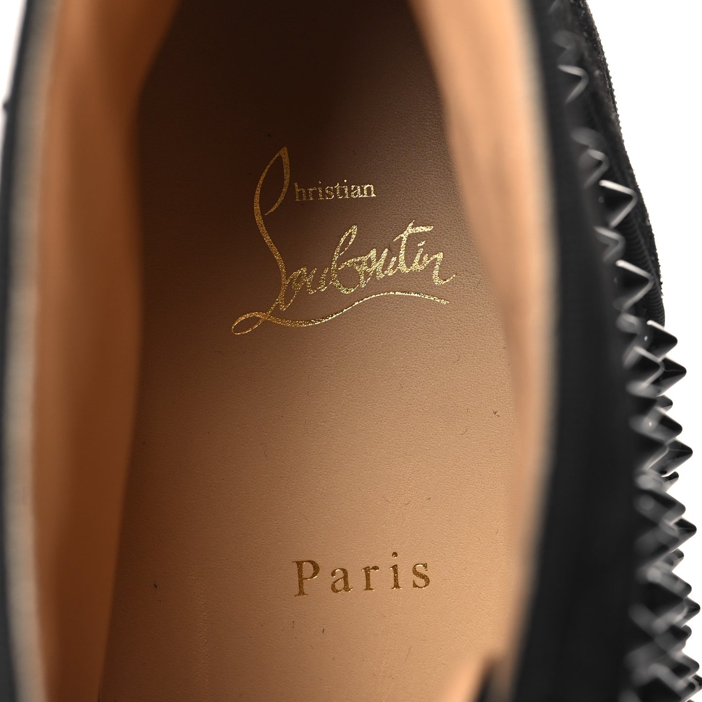 Veau Velours Mens Louis Orlato Flat Spikes Sneakers 45.5 Black