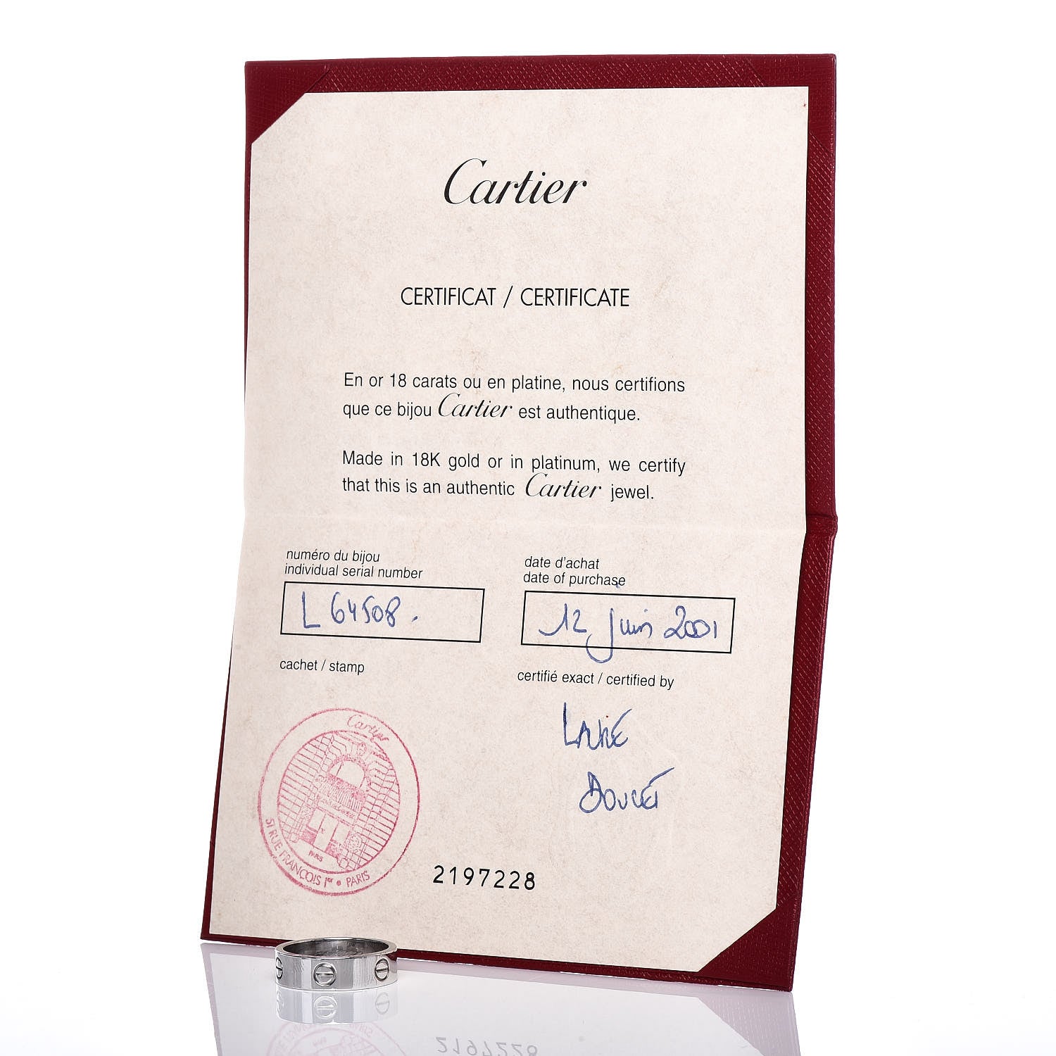 Cartier 18K White Gold 6mm LOVE Ring 59 8.75 5 of 5