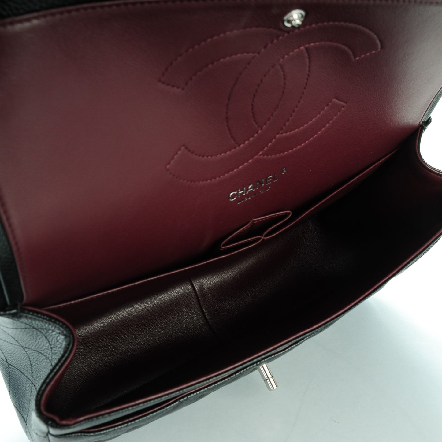 Caviar Quilted Jumbo Double Flap Black