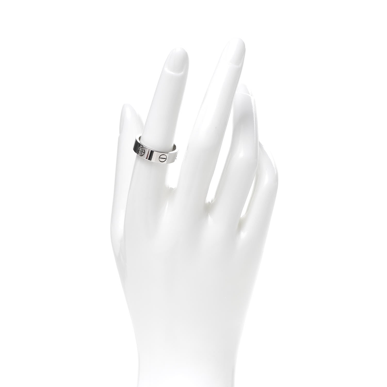 Cartier 18K White Gold 5.5mm LOVE Ring 56 7.5 2 of 4