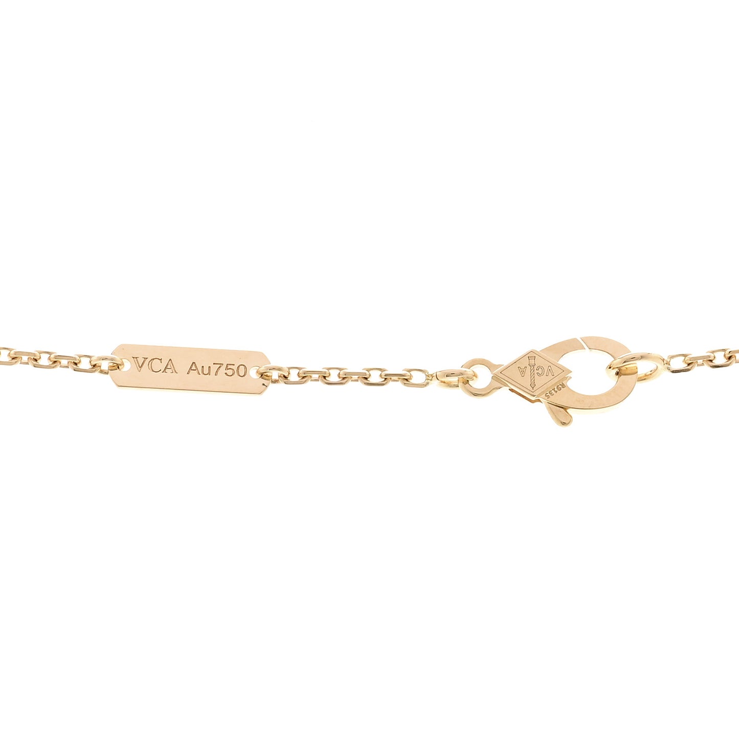 18K Yellow Gold Diamond Vintage Alhambra Pendant Necklace