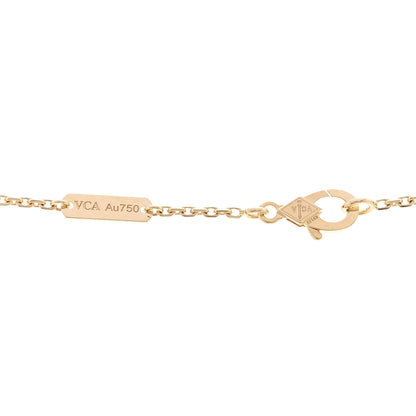 Van Cleef & Arpels 18K Yellow Gold Diamond Vintage Alhambra Pendant Necklace 5 of 6