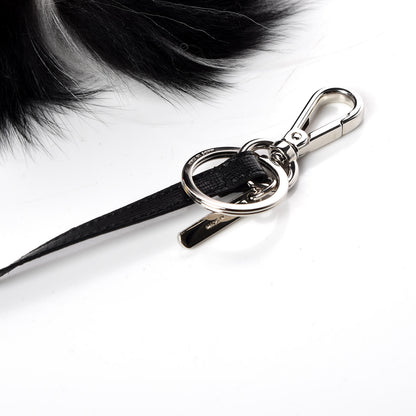 Fendi Vitello Elite Fox Goat Fur Igor Monster Bag Bug Cube Charm Rosso Black White 5 of 9