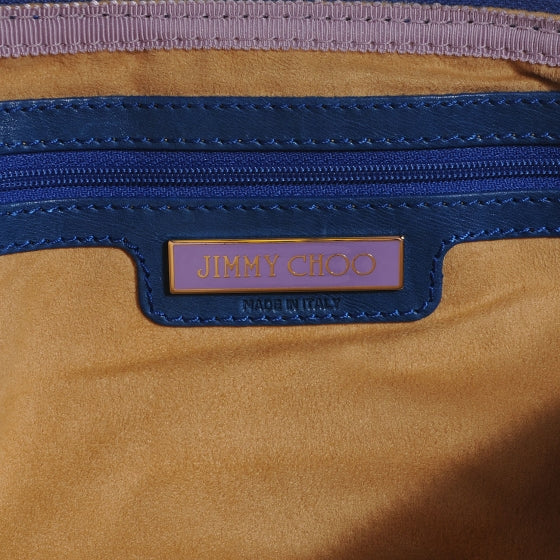 Jimmy Choo Leather Mave Foldover Clutch Electric Blue 6 of 7