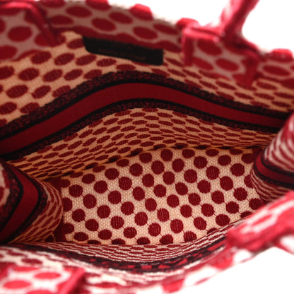 Christian Dior Canvas DiorAmour Dots Vertical Book Tote Red 5 of 10