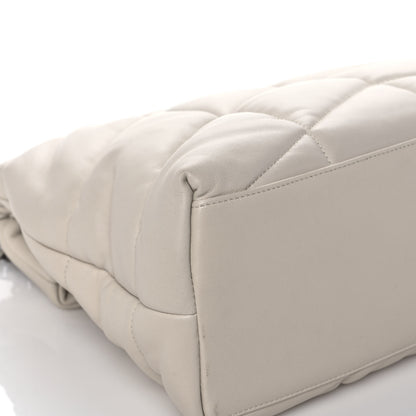 Saint Laurent Lambskin Quilted Medium Loulou Puffer Monogram Chain Satchel Crema Soft 10 of 12